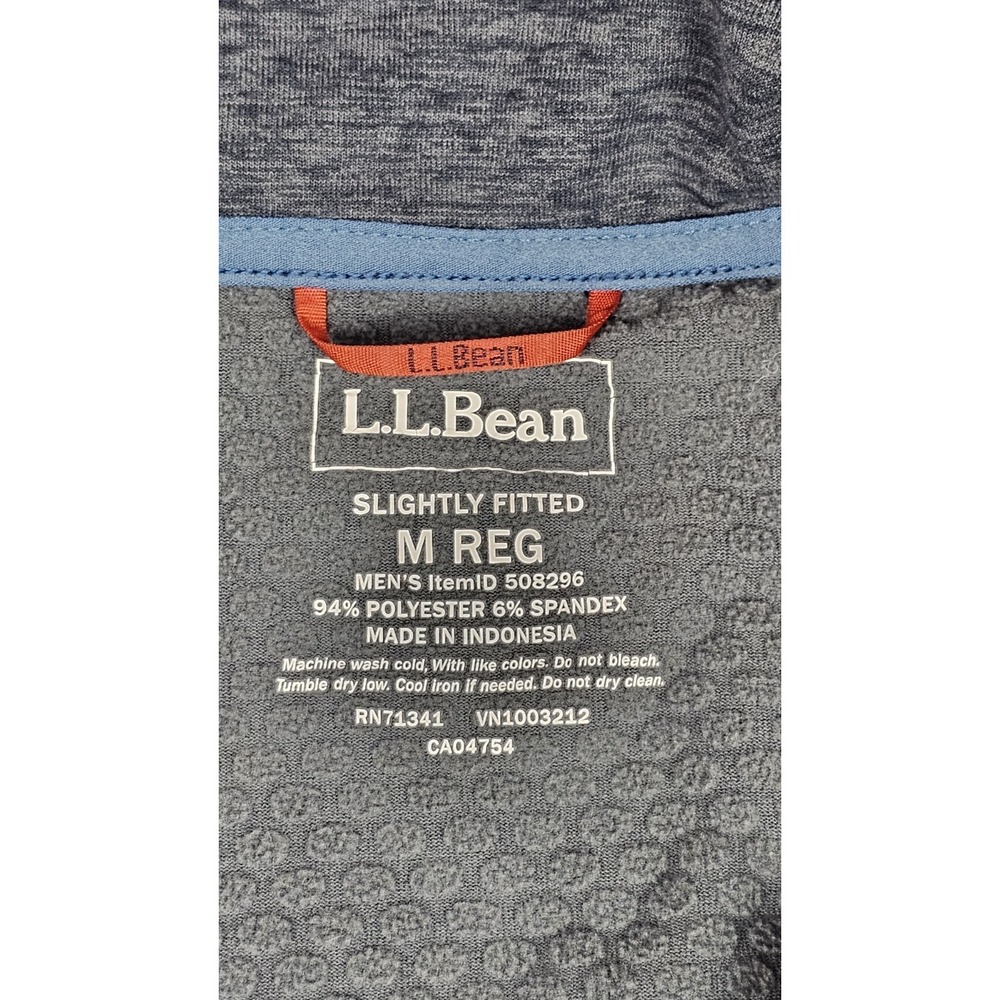 LL Bean Pullover Mens‎ Medium Gray Quarter Zip Adventure Grid Fleece Hiking Top - Picture 2 of 7
